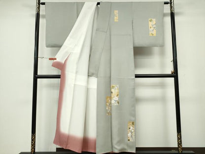 平和屋着物■訪問着　短冊花文　金彩　正絹　逸品　CABF6643ou