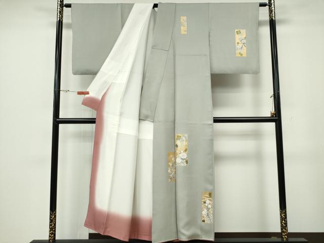 平和屋着物■訪問着　短冊花文　金彩　正絹　逸品　CABF6643ou