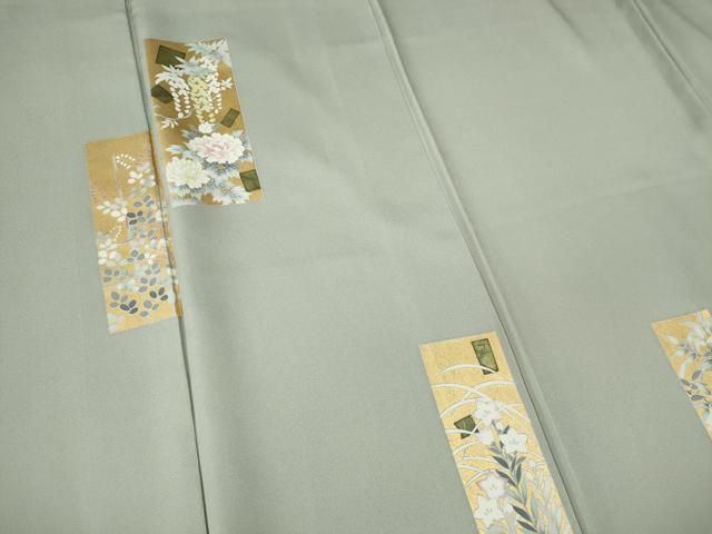 平和屋着物■訪問着　短冊花文　金彩　正絹　逸品　CABF6643ou