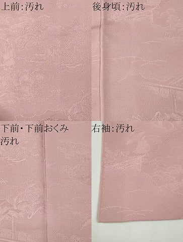 平和屋着物■上質な色無地　人物風景地紋　虹色　正絹　逸品　CABF6647ou