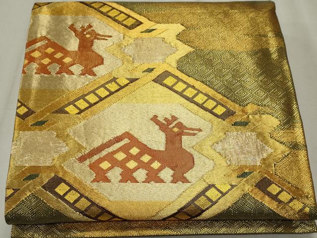 平和屋着物◎佐賀錦　丸帯　有栖川文様　金糸　正絹　逸品　CABF6668ou