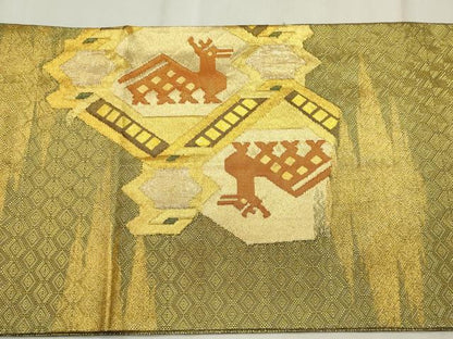 平和屋着物◎佐賀錦　丸帯　有栖川文様　金糸　正絹　逸品　CABF6668ou