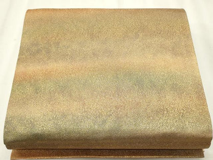 平和屋着物◎全通柄袋帯　霞文　金糸　正絹　逸品　CABF6675ou