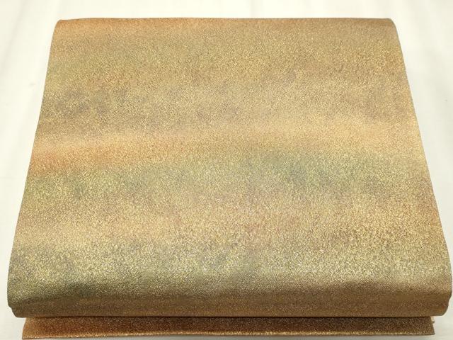 平和屋着物◎全通柄袋帯　霞文　金糸　正絹　逸品　CABF6675ou