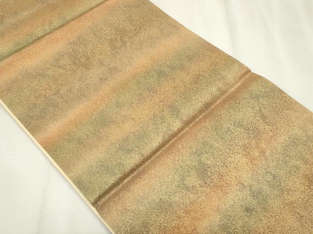平和屋着物◎全通柄袋帯　霞文　金糸　正絹　逸品　CABF6675ou