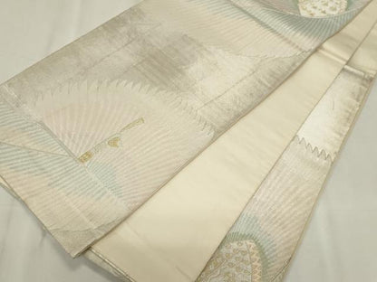 平和屋着物◎六通柄袋帯　唐織　孔雀文　金銀糸　正絹　逸品　CABF6683ou