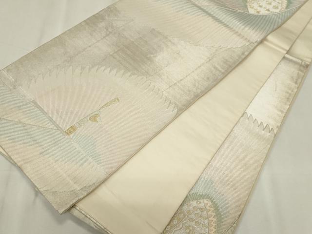 平和屋着物◎六通柄袋帯　唐織　孔雀文　金銀糸　正絹　逸品　CABF6683ou