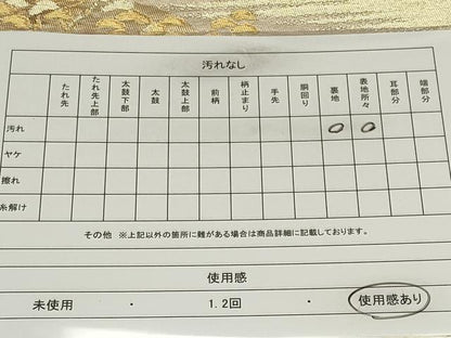 平和屋着物◎六通柄袋帯　遠山草木文　金銀糸　正絹　逸品　CABF6696ou