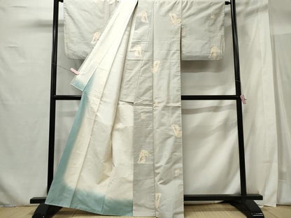 平和屋着物■上質な紬　舞蝶文　正絹　逸品　CABF6724ou