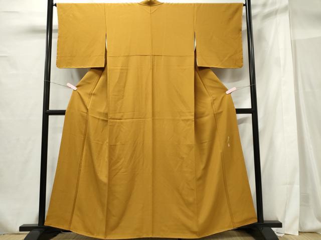 平和屋着物■上質な色無地 作家物 山吹茶色 正絹 逸品 未使用 CABF6734ou