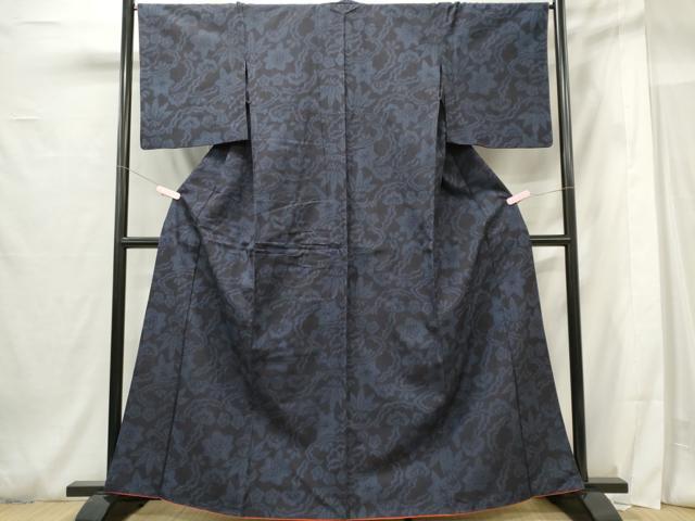 平和屋着物■結城紬 草花文 胴抜き仕立て 正絹 逸品 CABF6744ou