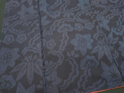 平和屋着物■結城紬 草花文 胴抜き仕立て 正絹 逸品 CABF6744ou
