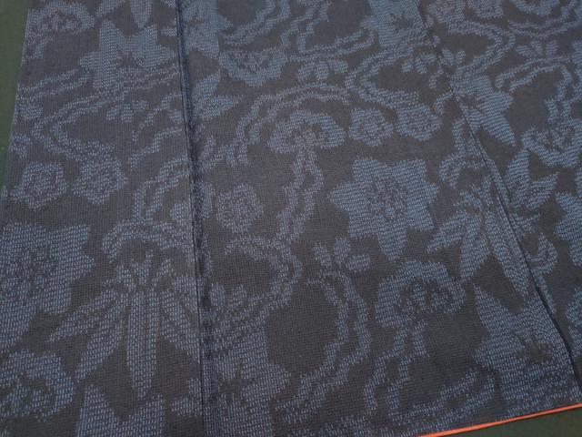 平和屋着物■結城紬 草花文 胴抜き仕立て 正絹 逸品 CABF6744ou