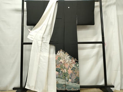 平和屋着物■豪華黒留袖 作家物 飛鶴風景文 正絹 逸品 CABF6748ou