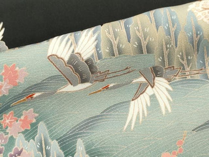 平和屋着物■豪華黒留袖 作家物 飛鶴風景文 正絹 逸品 CABF6748ou