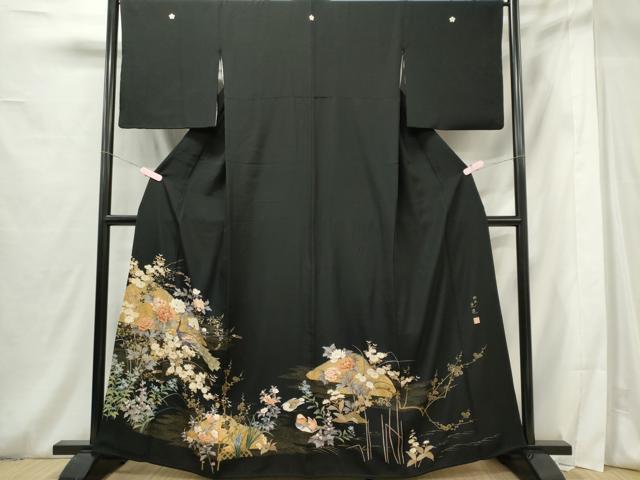 平和屋着物■豪華黒留袖 作家物 駒刺繍 琳派光達 金彩 正絹 逸品 CABF6750ou