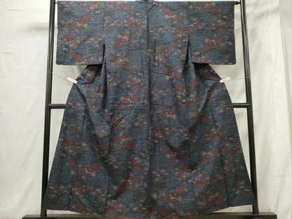 平和屋着物■上質な紬 風景花文 正絹 逸品 CABF6751ou