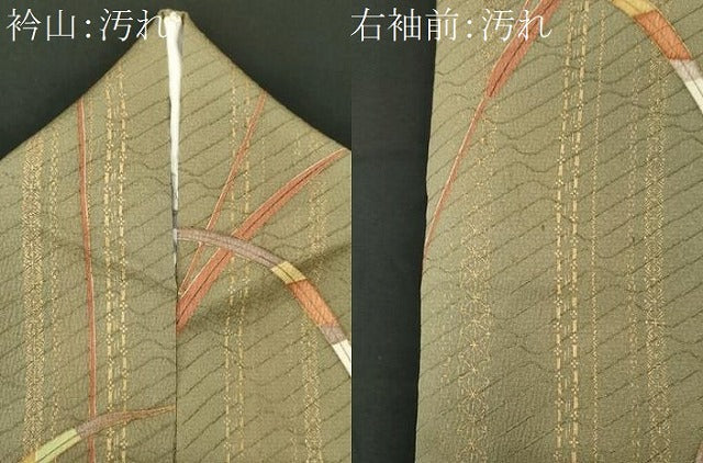平和屋着物■上質な小紋 笹の葉文 金彩 ますいわ屋扱い 正絹 逸品 CABF6754ou