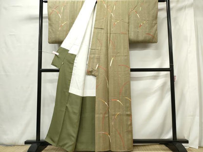 平和屋着物■上質な小紋 笹の葉文 金彩 ますいわ屋扱い 正絹 逸品 CABF6754ou
