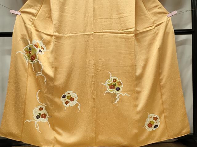 平和屋着物■訪問着 駒刺繍 雪輪花文 金彩 正絹 逸品 CABF6758ou