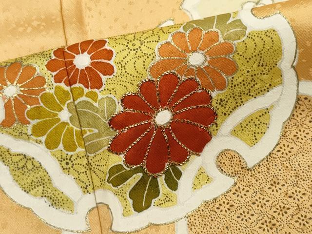 平和屋着物■訪問着 駒刺繍 雪輪花文 金彩 正絹 逸品 CABF6758ou