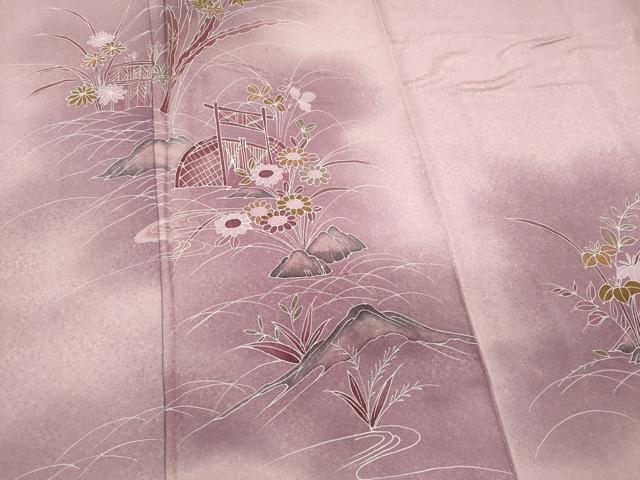平和屋着物■訪問着 草花文 暈し染め 正絹 逸品 CABF6763ou