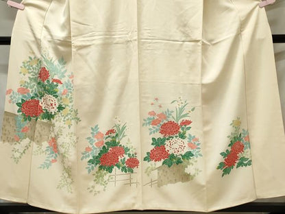 平和屋着物■訪問着 草花文 正絹 逸品 CABF6765ou