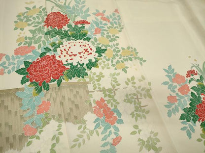 平和屋着物■訪問着 草花文 正絹 逸品 CABF6765ou