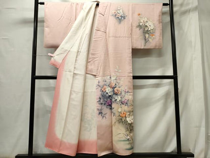 平和屋着物■訪問着 枝花文 暈し染め 正絹 逸品 CABF6766ou