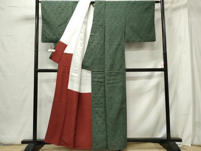 平和屋着物■上質な紬 幾何学文 正絹 逸品 CABF6767ou