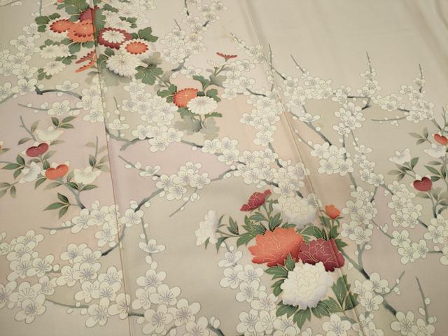 売切値下げ【フルセット】訪問着→枝花文 暈し染め 袷 金彩 正絹 逸品、名古屋帯 平和屋着物□訪問着 枝花文 暈し染め 金彩 正絹 逸品 CABF6768ou