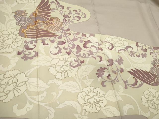 平和屋着物■豪華色留袖 駒刺繍 更紗花鳥文 正絹 逸品 CABF6769ou