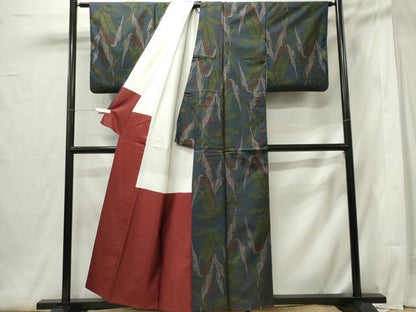 平和屋着物■本場大島紬 7マルキ 葉尽くし 正絹 逸品 CABF6771ou
