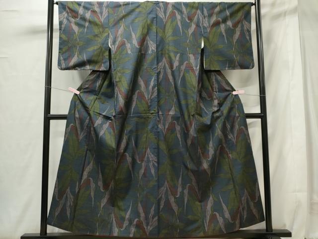 平和屋着物■本場大島紬 7マルキ 葉尽くし 正絹 逸品 CABF6771ou
