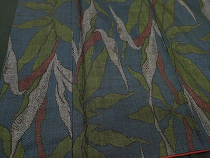 平和屋着物■本場大島紬 7マルキ 葉尽くし 正絹 逸品 CABF6771ou