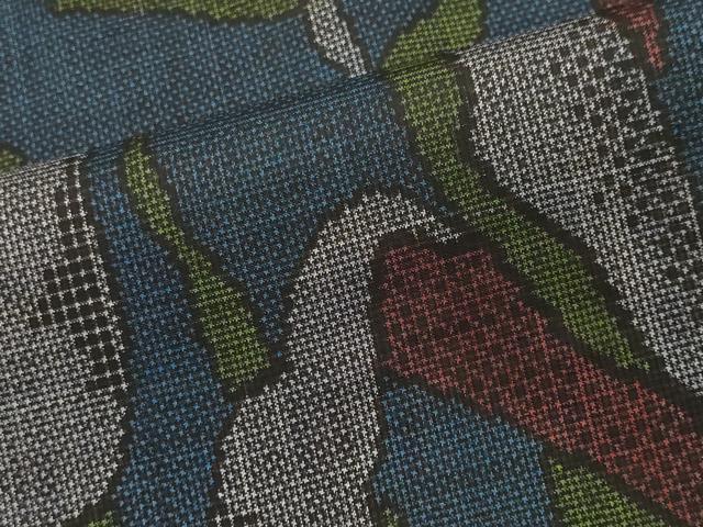 平和屋着物■本場大島紬 7マルキ 葉尽くし 正絹 逸品 CABF6771ou