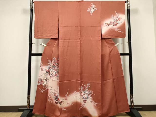 平和屋着物■訪問着　花籠文　暈し染め　正絹　逸品　CABF6782ou