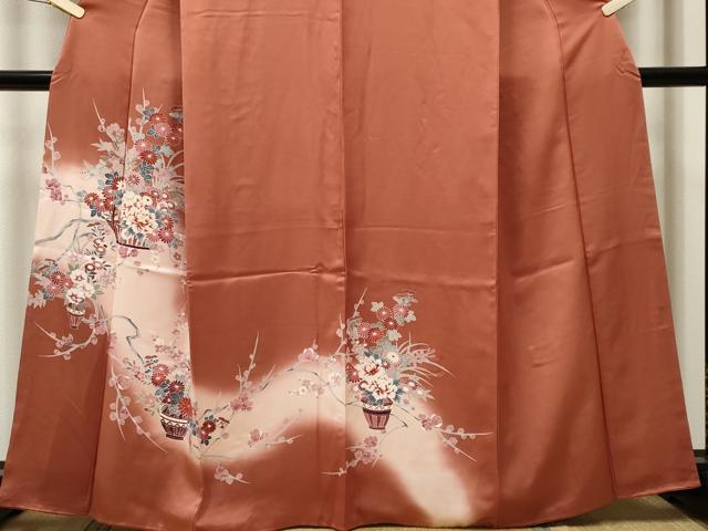 平和屋着物■訪問着　花籠文　暈し染め　正絹　逸品　CABF6782ou