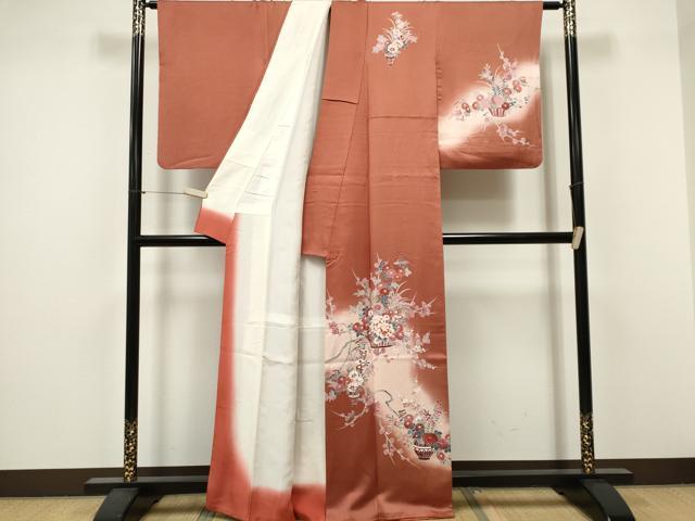 平和屋着物■訪問着　花籠文　暈し染め　正絹　逸品　CABF6782ou