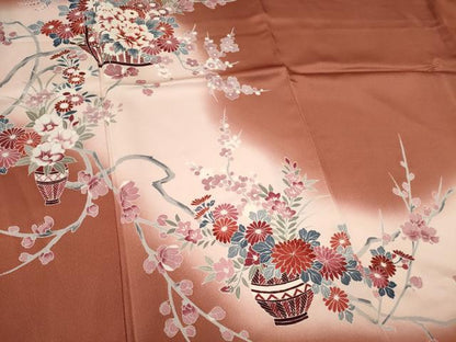 平和屋着物■訪問着　花籠文　暈し染め　正絹　逸品　CABF6782ou