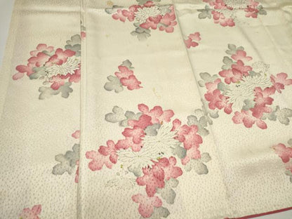 平和屋着物■上質な小紋　草花文　正絹　逸品　CABF6794ou