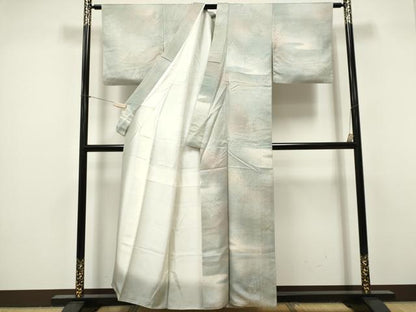 平和屋着物■上質な小紋　霞草花文　暈し染め　正絹　逸品　CABF6797ou