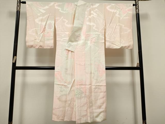 平和屋着物■長襦袢　袷　雲取り御所車地紋　暈し染め　正絹　逸品　CABF6798ou
