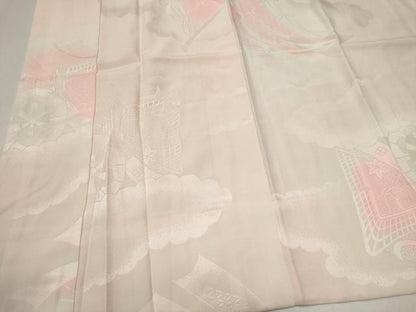 平和屋着物■長襦袢　袷　雲取り御所車地紋　暈し染め　正絹　逸品　CABF6798ou