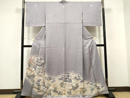 平和屋着物■豪華色留袖　風景文　暈し染め　銀彩　正絹　逸品　CABF6800ou
