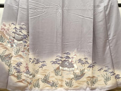平和屋着物■豪華色留袖　風景文　暈し染め　銀彩　正絹　逸品　CABF6800ou
