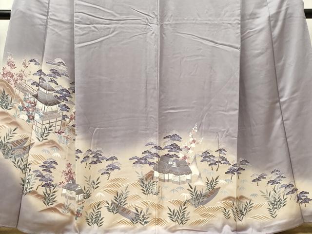 平和屋着物■豪華色留袖　風景文　暈し染め　銀彩　正絹　逸品　CABF6800ou
