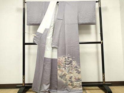 平和屋着物■豪華色留袖　風景文　暈し染め　銀彩　正絹　逸品　CABF6800ou