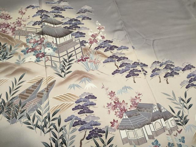 平和屋着物■豪華色留袖　風景文　暈し染め　銀彩　正絹　逸品　CABF6800ou