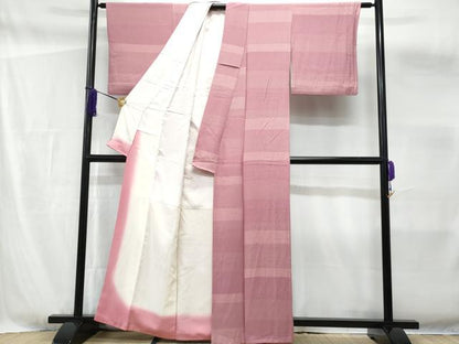 平和屋着物■江戸小紋 横段吉祥花文 正絹 逸品 CABF6891fb